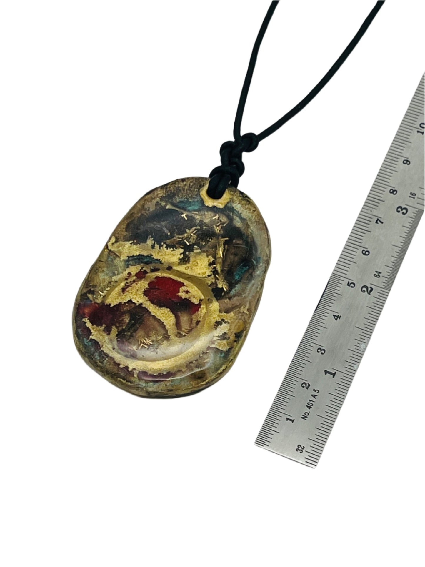 Abstract UV Resin Necklace Leather Cord - DivineGemCat