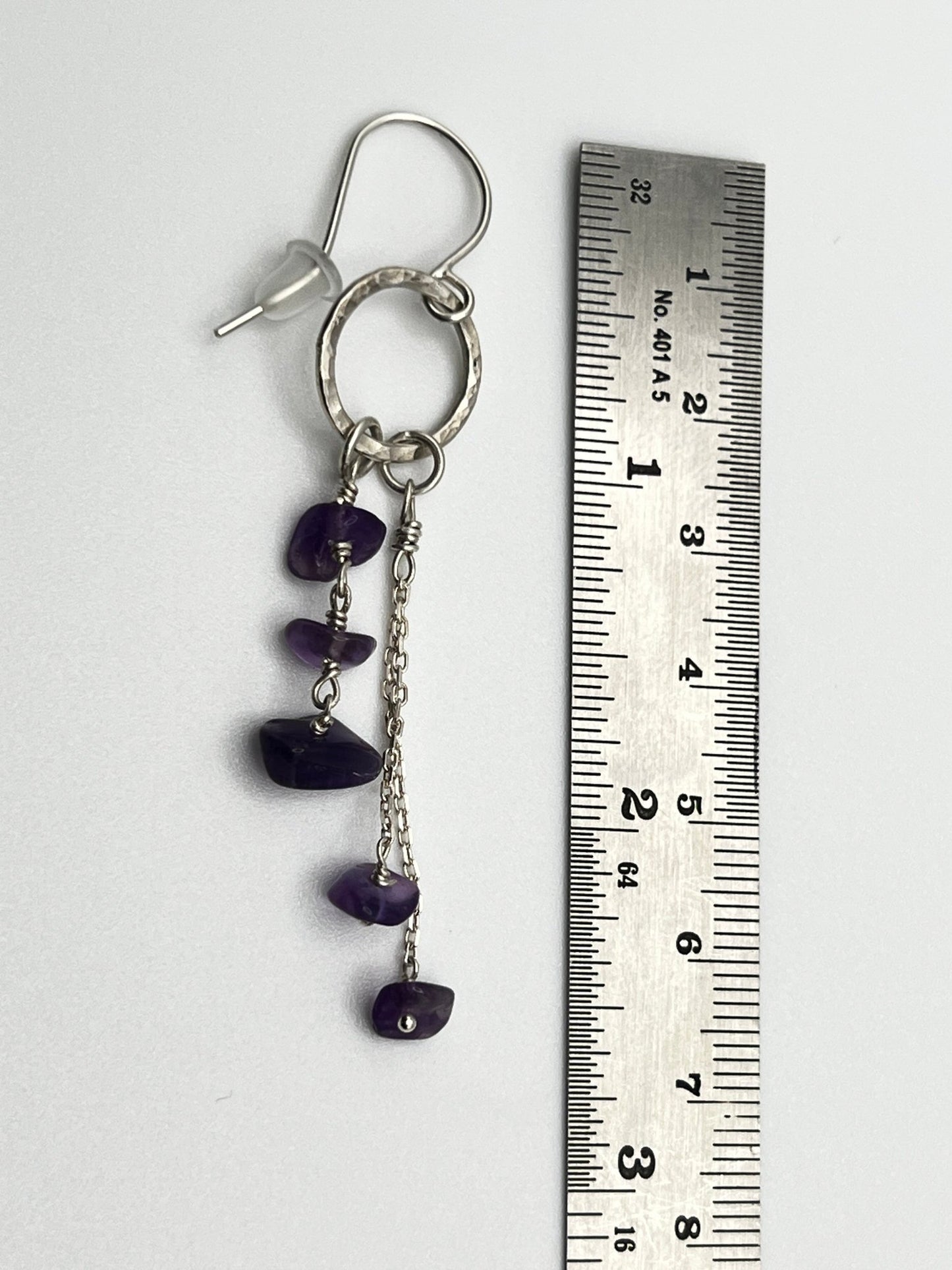 Amethyst Drop Earrings with Stirling Silver Findings - DivineGemCat