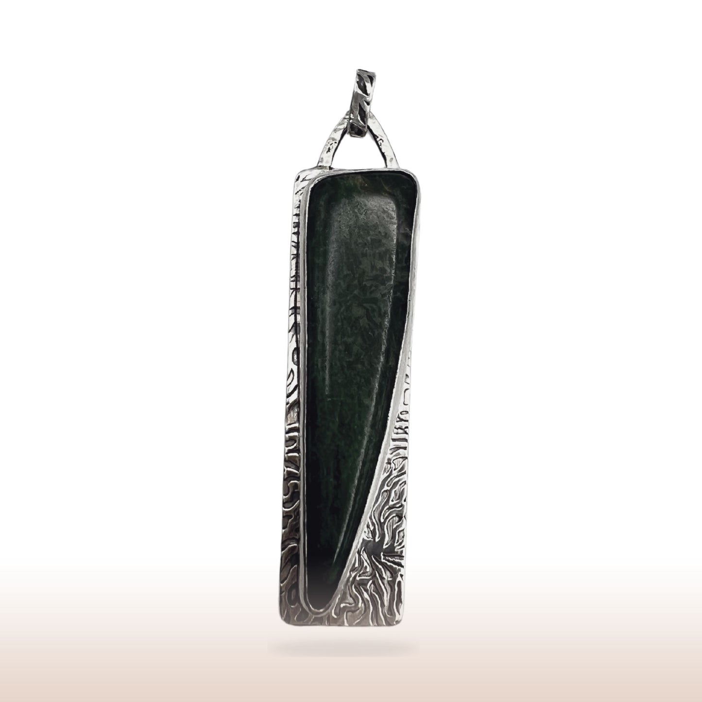 Forest Green Natural Semi - Precious Silver Pendant - DivineGemCat