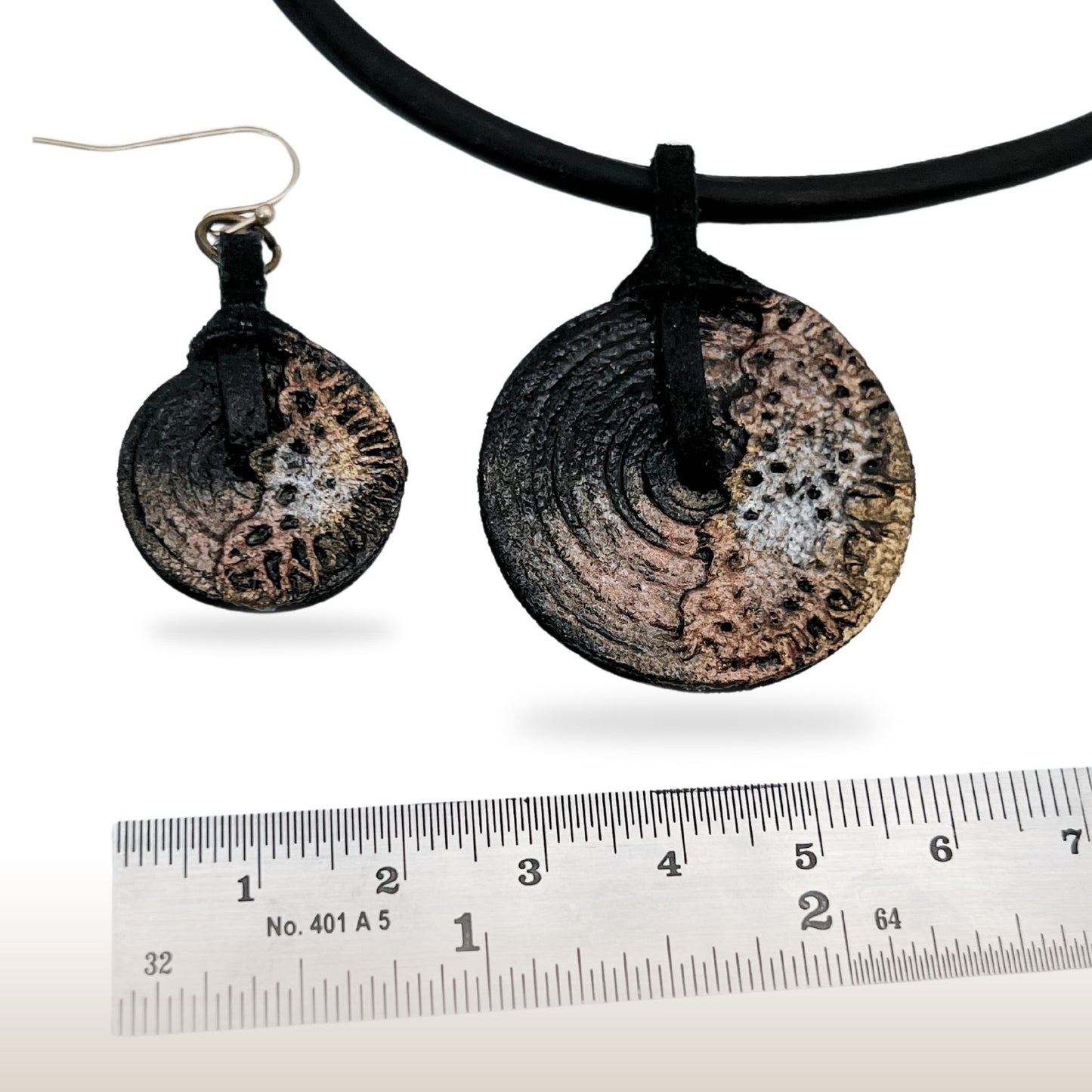 Leather Set. Drop Earrings. Lightweight. Leather Necklace/Choker - DivineGemCat