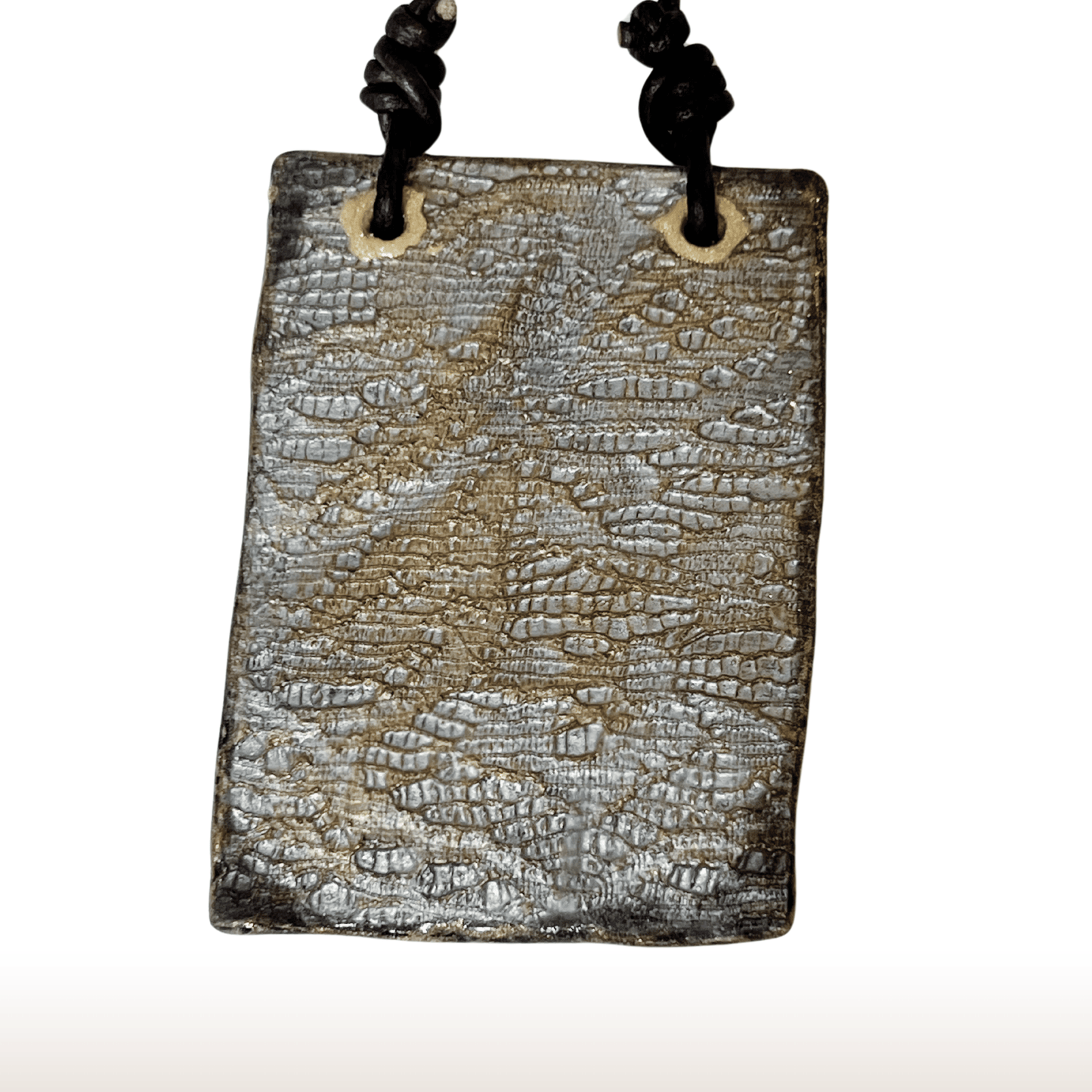 Abstract UV Resin Square Necklace Leather Cord - DivineGemCat