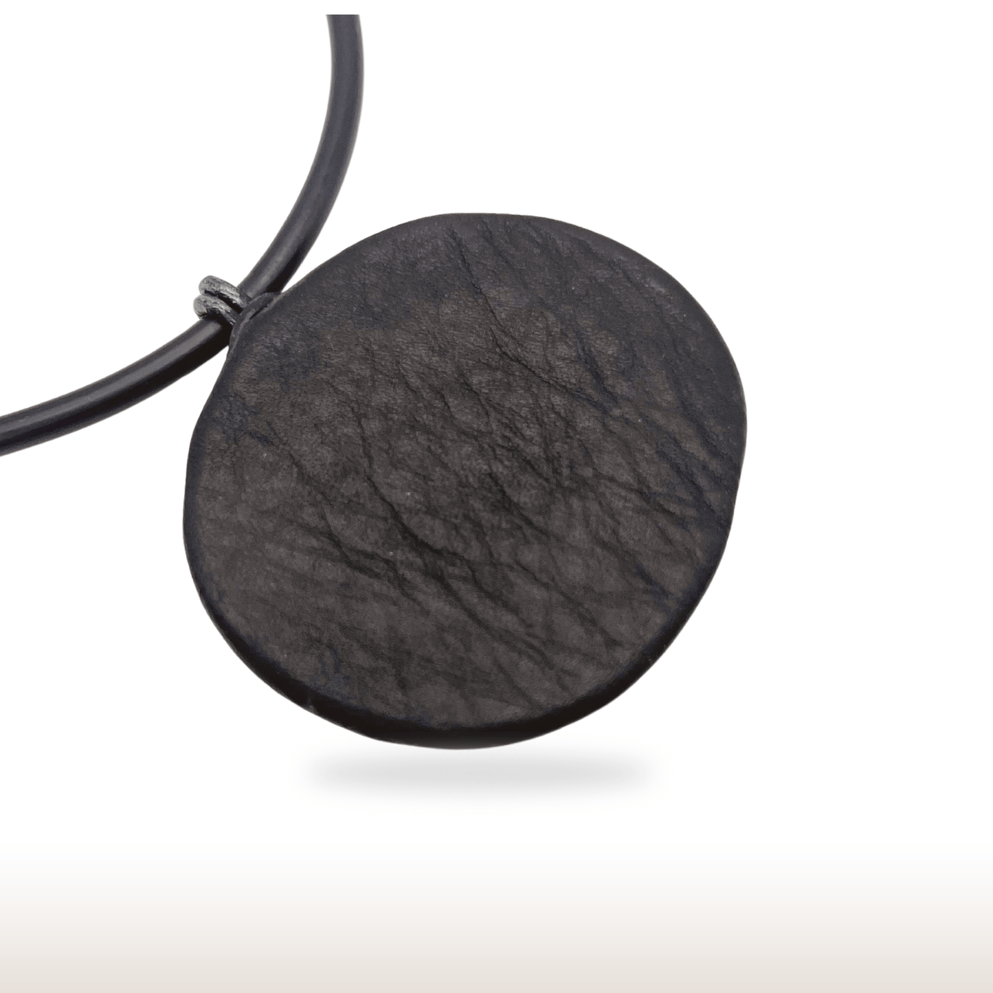 Leather Pendant with Natural Stone on Silicone Cord with Unakite Beads - DivineGemCat