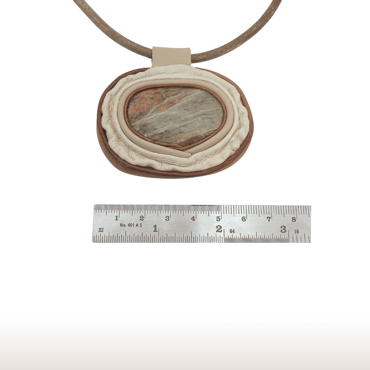 Unakite leather Necklace - DivineGemCat