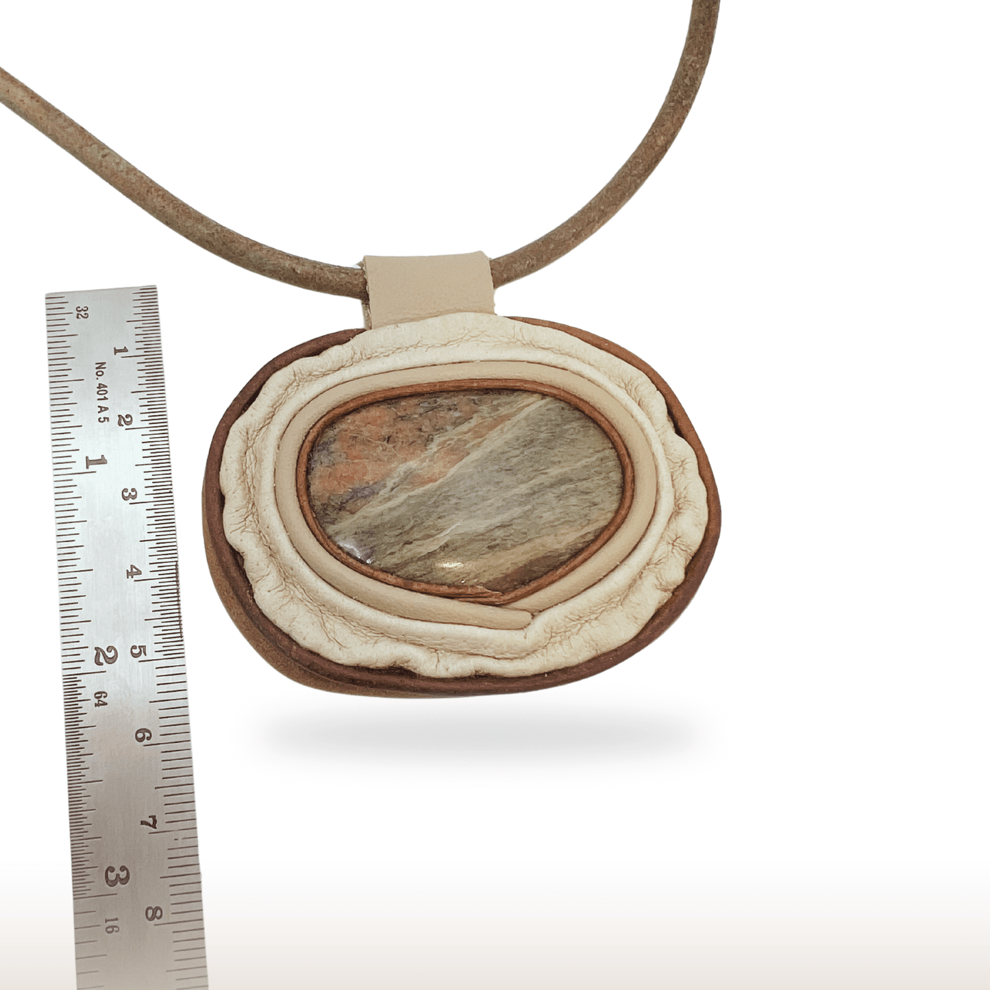 Unakite leather Necklace - DivineGemCat