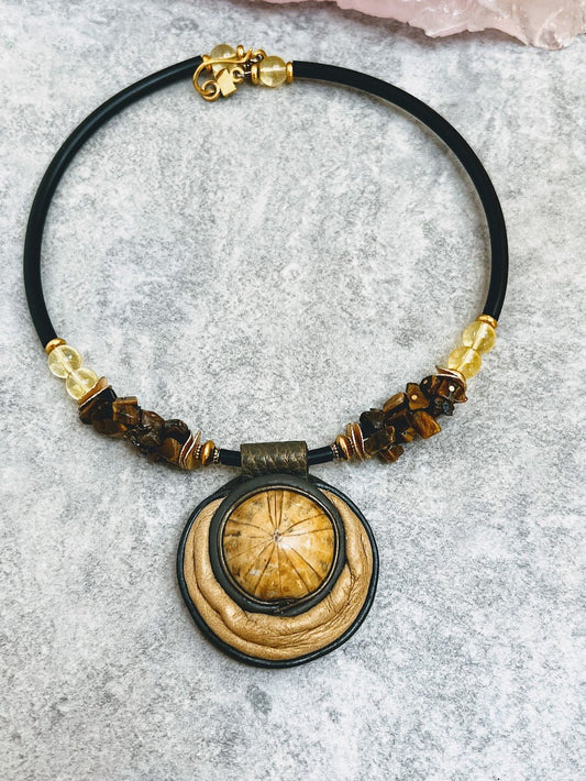 Leather jewelry on silicone cord - DivineGemCat