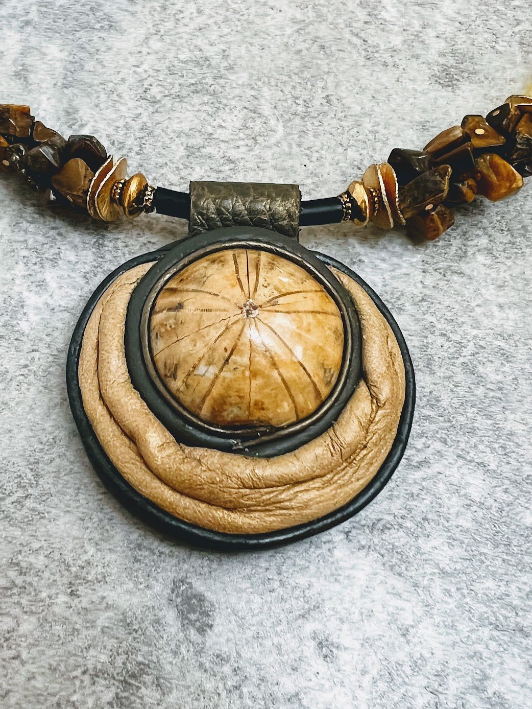 Leather jewelry on silicone cord - DivineGemCat