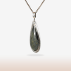 Blue Tiger Eye Pendant in Sterling Silver – Statement Pendant - DivineGemCat