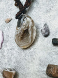 Druzy Agate Leather jewelry - DivineGemCat