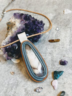 Amethyst leather necklace - DivineGemCat