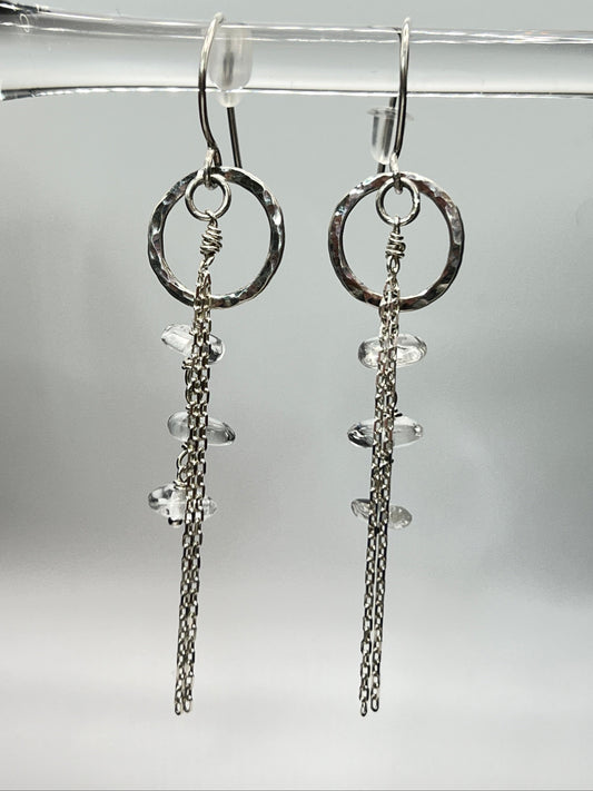 Clear Quartz Drop Earrings with Stirling Silver Findings.