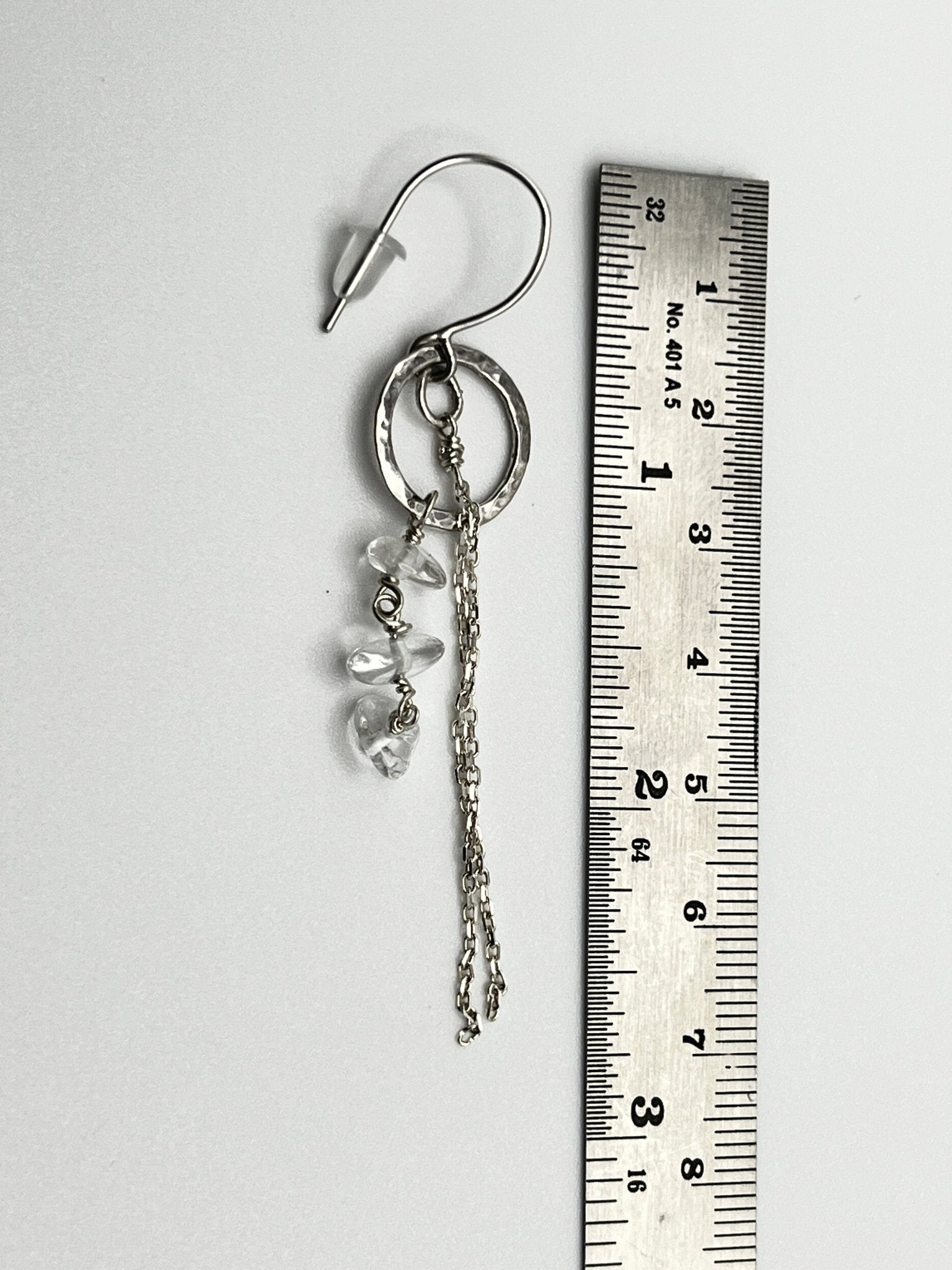 Clear Quartz Drop Earrings with Stirling Silver Findings. - DivineGemCat