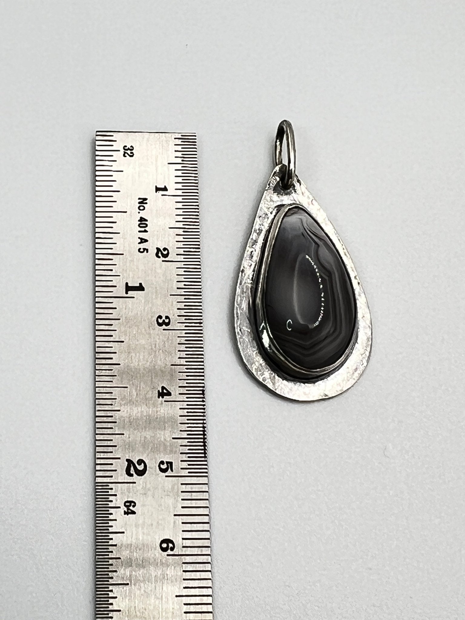 Artisan Crafted in Stirling Silver Natural Agate Gemstone Pendant - DivineGemCat