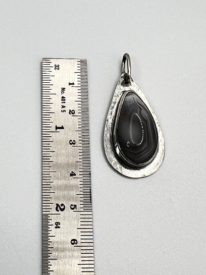 Artisan Crafted in Stirling Silver Natural Agate Gemstone Pendant - DivineGemCat