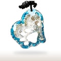 Heart Shape UV Resin Paw Cutout Keychain with Beads and Sparkle - DivineGemCat