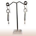 Handcrafted Long Pearl Drop Earrings with Sterling Silver Links - DivineGemCat