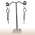 Handcrafted Long Pearl Drop Earrings with Sterling Silver Links - DivineGemCat