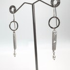 Handcrafted Long Pearl Drop Earrings with Sterling Silver Links - DivineGemCat
