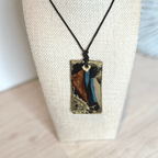 Lightweight Resin Statement Pendant on Leather Base – Adjustable Leather Cord Necklace - DivineGemCat