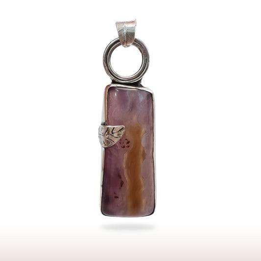 Purple Elegance: Asymmetrical Leaf Accent Pendant