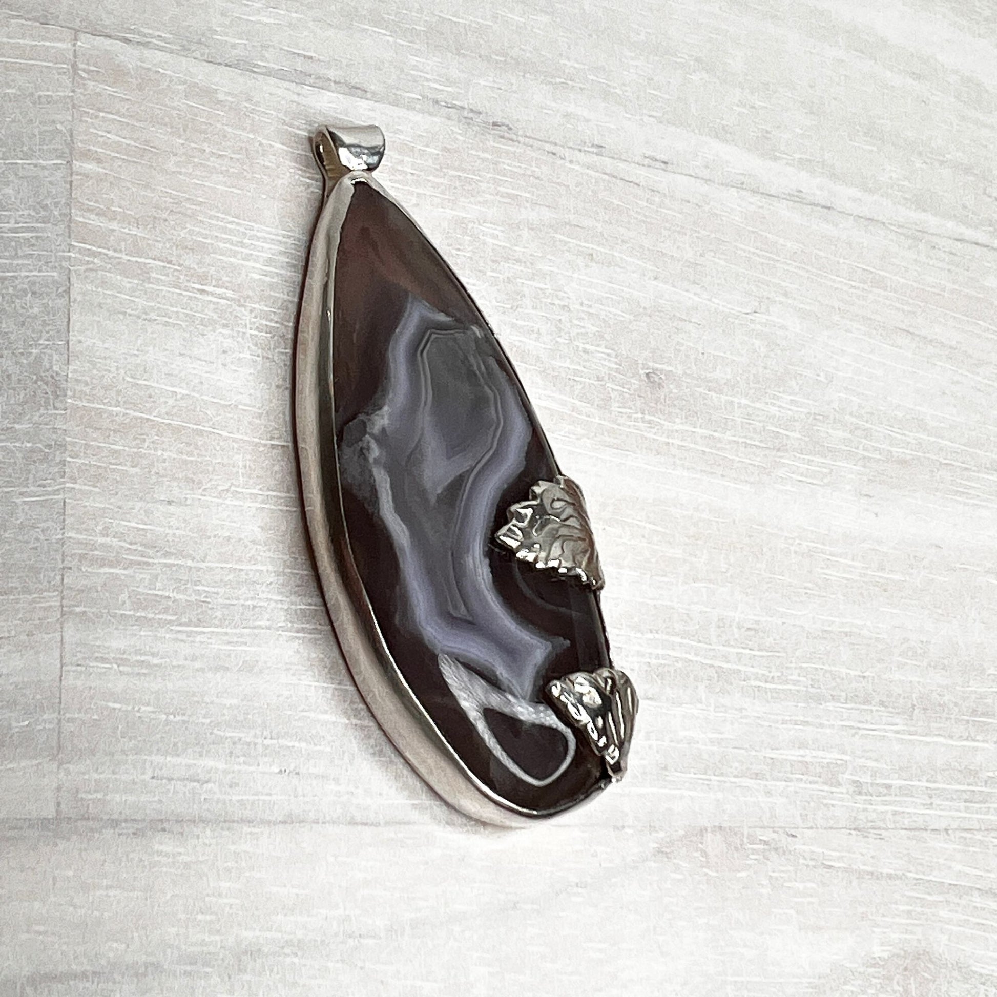 Agate pendant SS - DivineGemCat
