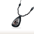 Braided Leather Necklace with Druzy Agate - DivineGemCat