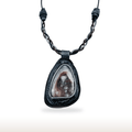 Braided Leather Necklace with Druzy Agate - DivineGemCat