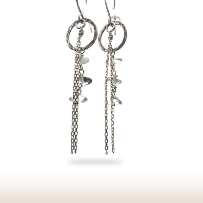 Clear Quartz Drop Earrings with Stirling Silver Findings. - DivineGemCat