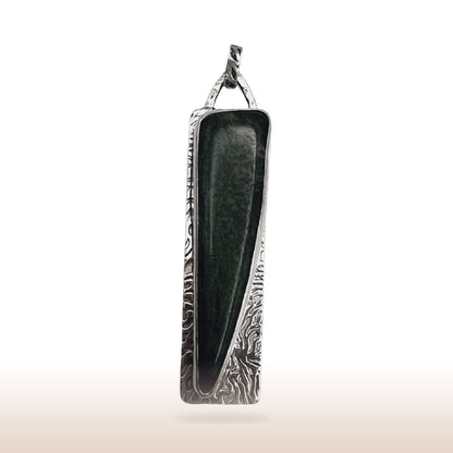 Forest Green Natural Semi - Precious Silver Pendant - DivineGemCat