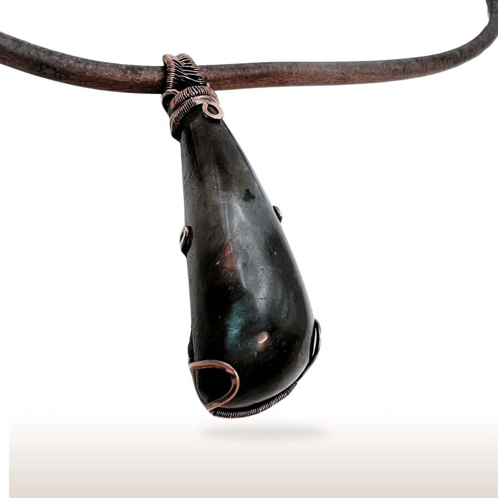 Wire - Wrapped Labradorite Necklace - DivineGemCat