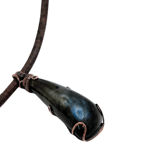 Wire-Wrapped Labradorite Necklace