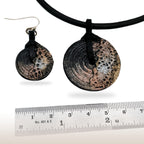 Leather Set. Drop Earrings. Lightweight. Leather Necklace/Choker - DivineGemCat