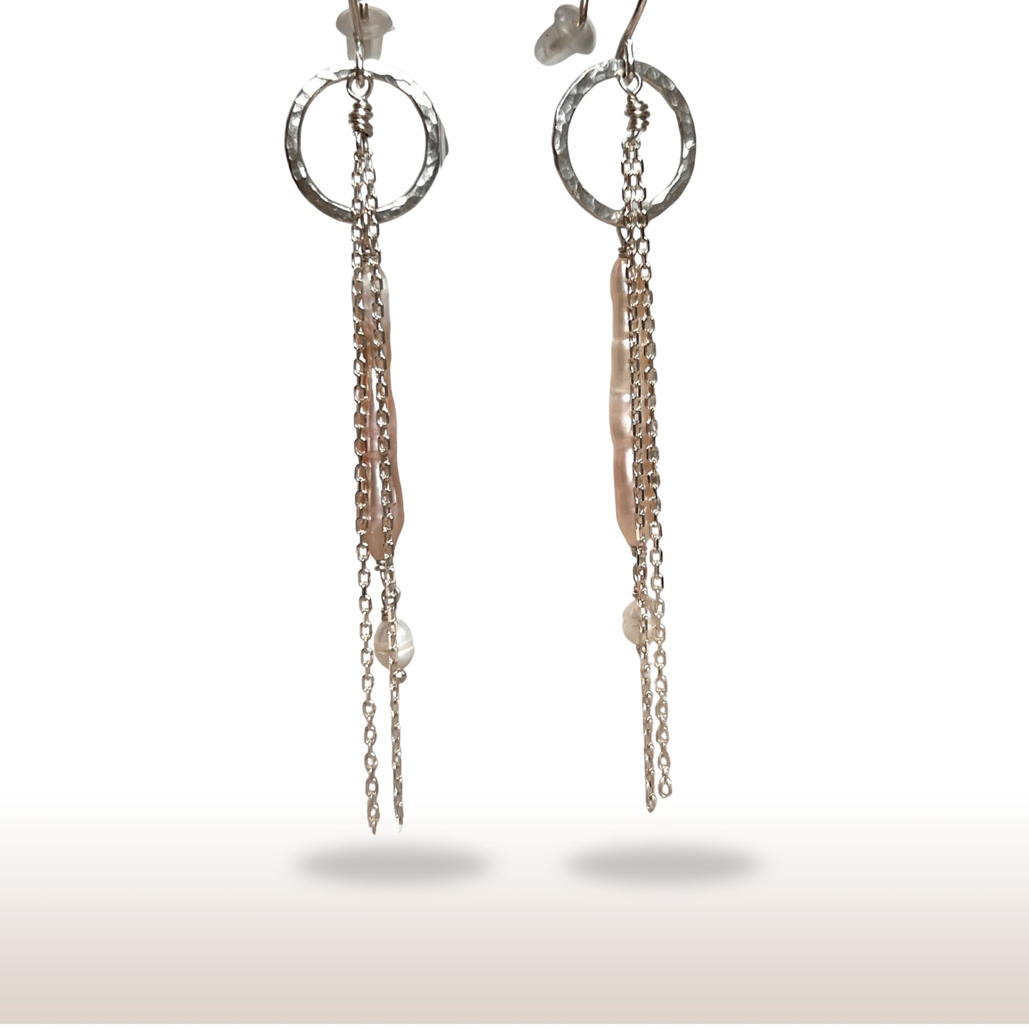 Drop Earrings with Pearls in Sterling Silver Findings - DivineGemCat