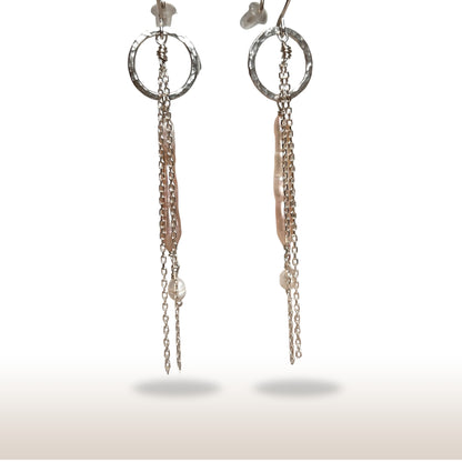 Drop Earrings with Pearls in Sterling Silver Findings - DivineGemCat