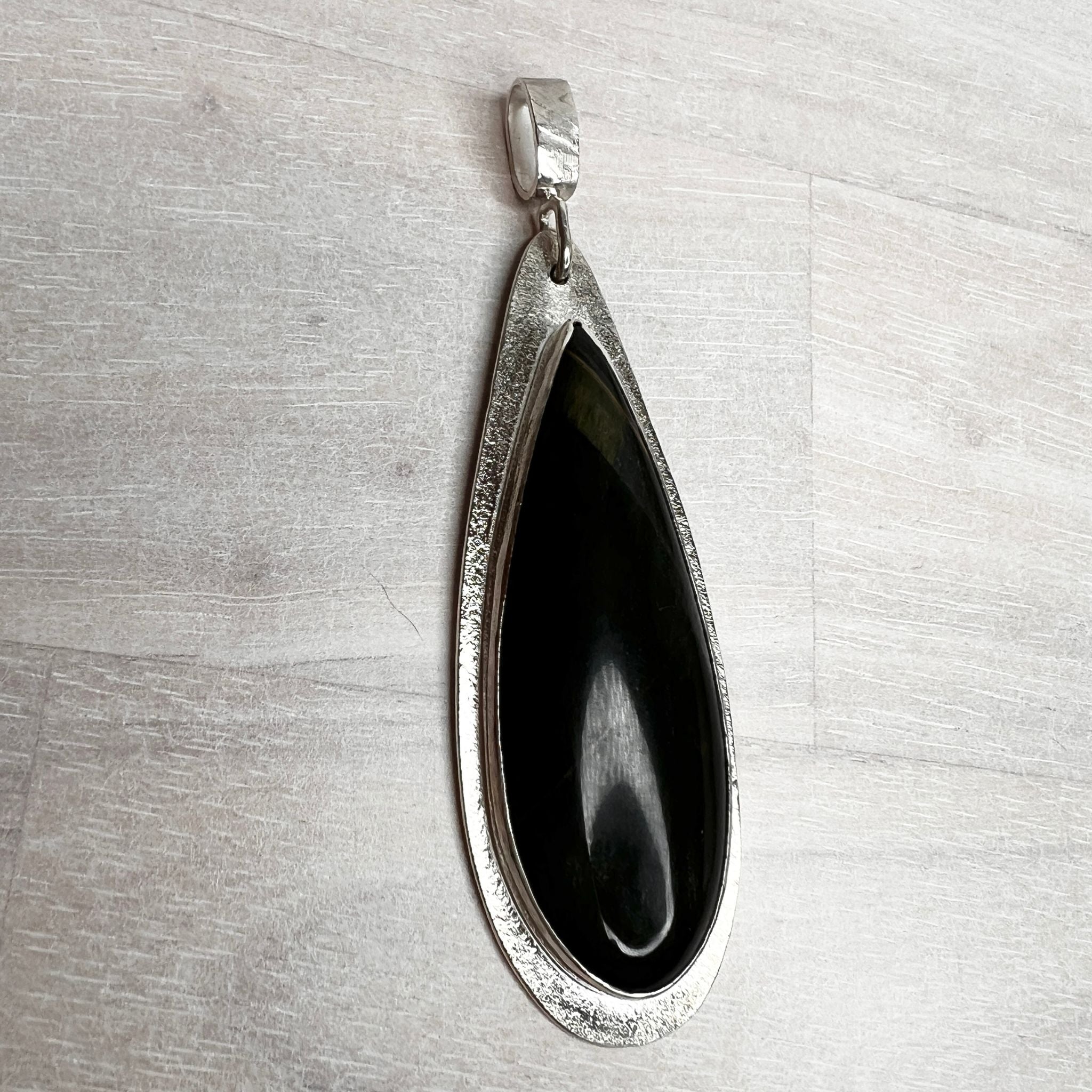 Blue Tiger eye pendant SS - DivineGemCat