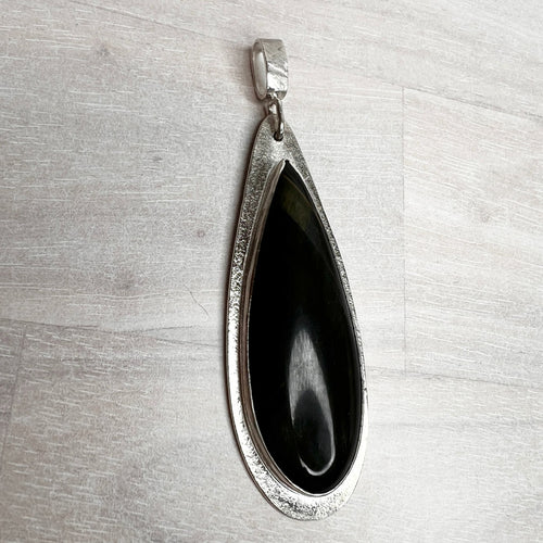 Blue Tiger eye pendant SS - DivineGemCat
