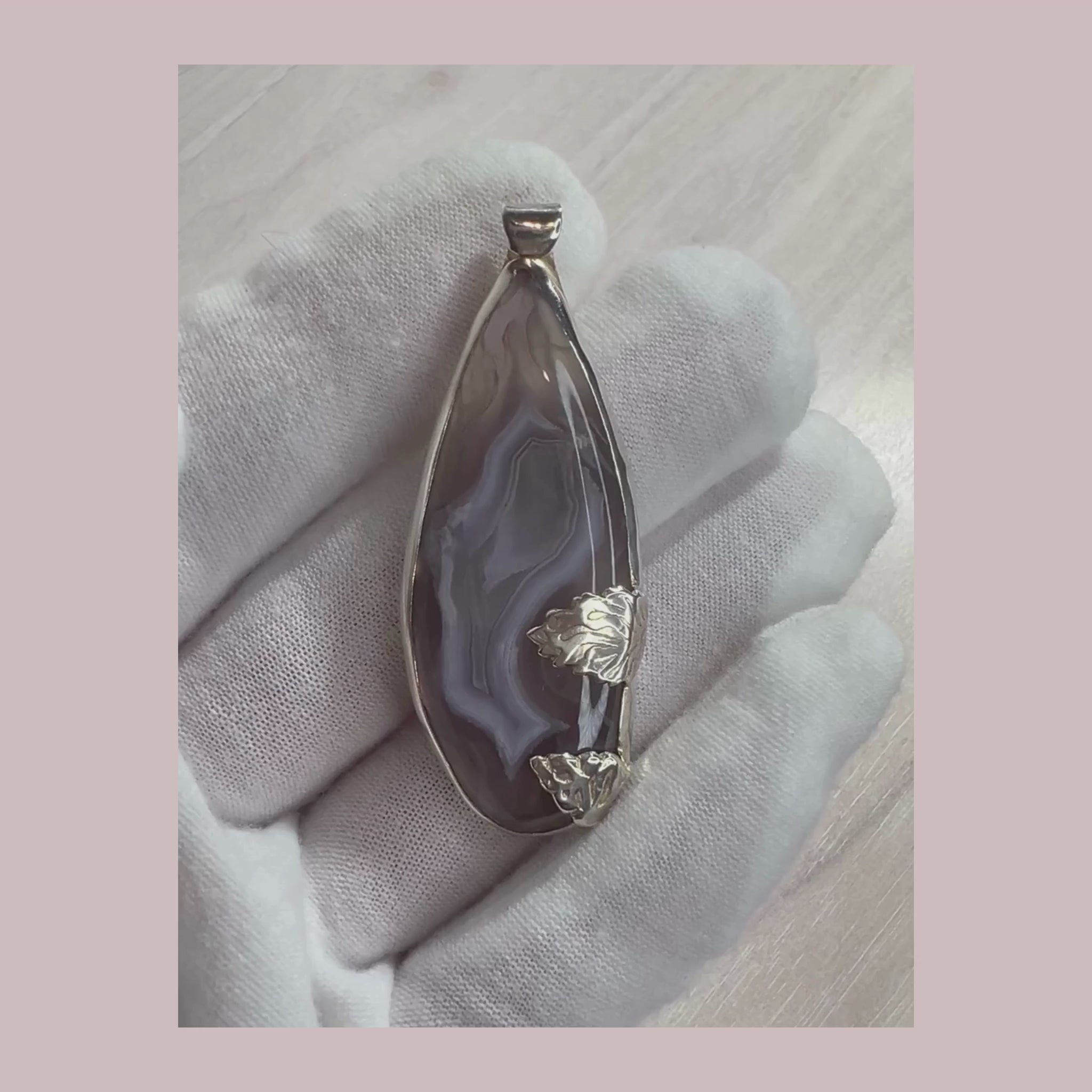Agate Gemstone in Sterling Silver, Gift for Her