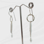 Handcrafted Long Pearl Drop Earrings with Sterling Silver Links