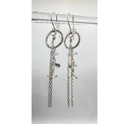 Clear Quartz Drop Earrings with Stirling Silver Findings. - DivineGemCat