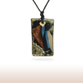 Lightweight Resin Statement Pendant on Leather Base – Adjustable Leather Cord Necklace - DivineGemCat
