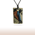 Lightweight Resin Statement Pendant on Leather Base – Adjustable Leather Cord Necklace - DivineGemCat