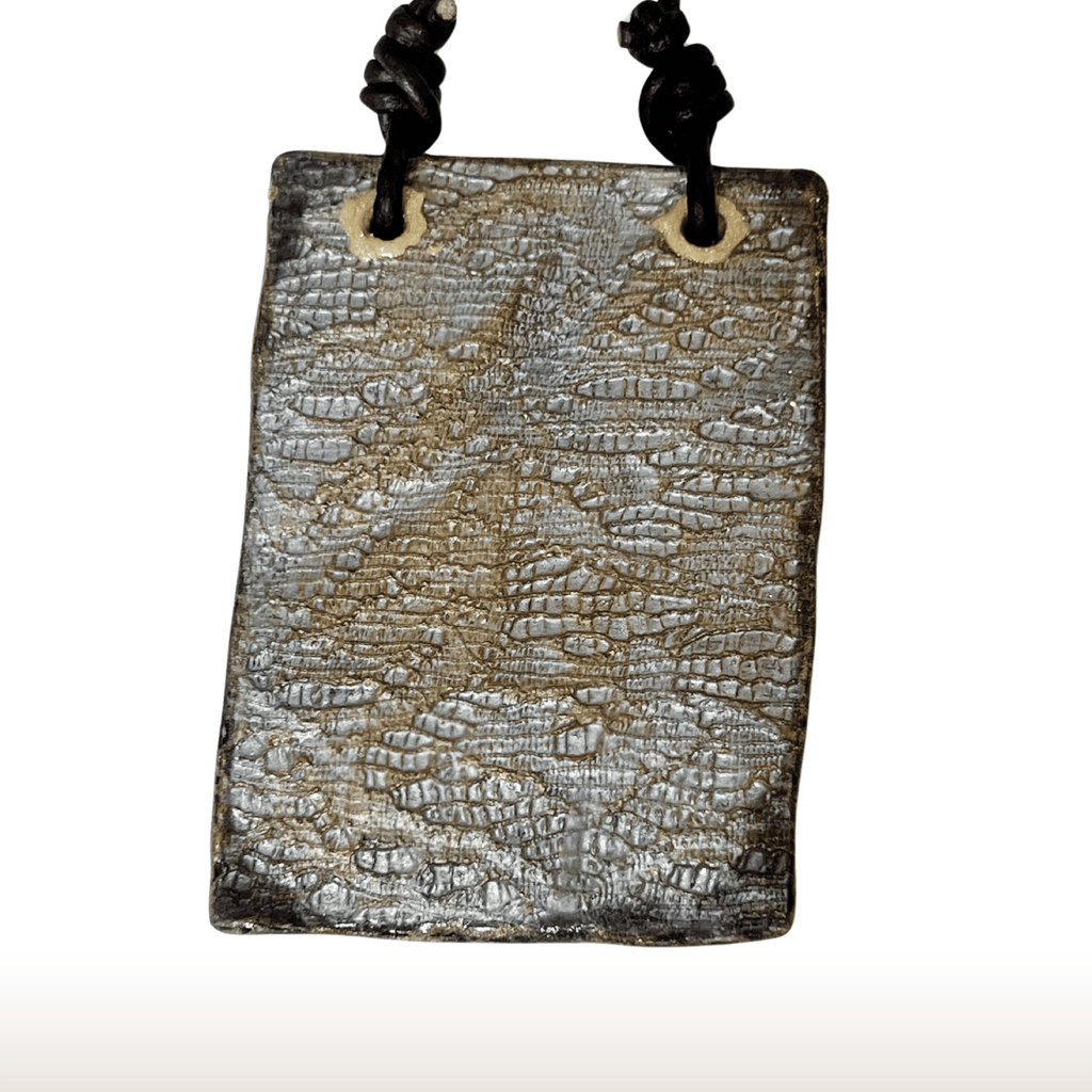 Abstract UV Resin Square Necklace Leather Cord - DivineGemCat